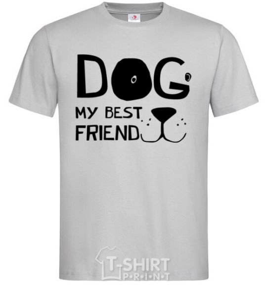 Men's T-Shirt Dog my best friend grey фото