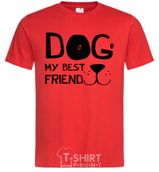 Men's T-Shirt Dog my best friend red фото