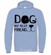 Men`s hoodie Dog my best friend sky-blue фото