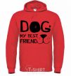 Men`s hoodie Dog my best friend bright-red фото