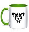 Mug with a colored handle Doggie kelly-green фото