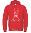 Men`s hoodie Doberman White bright-red фото