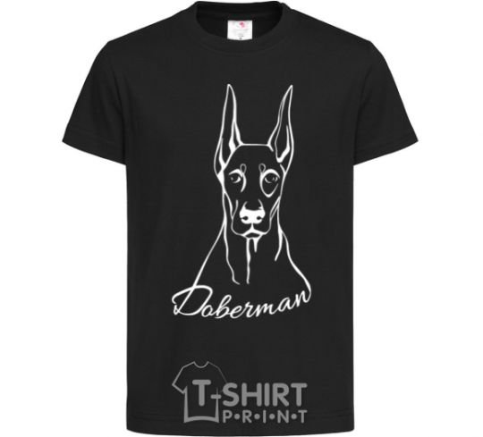 Kids T-shirt Doberman White black фото