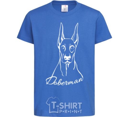 Kids T-shirt Doberman White royal-blue фото