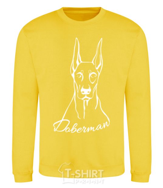 Sweatshirt Doberman White yellow фото