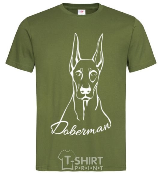 Men's T-Shirt Doberman White millennial-khaki фото