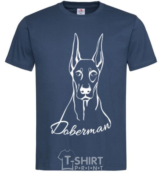 Men's T-Shirt Doberman White navy-blue фото