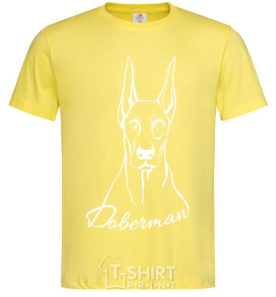 Men's T-Shirt Doberman White cornsilk фото