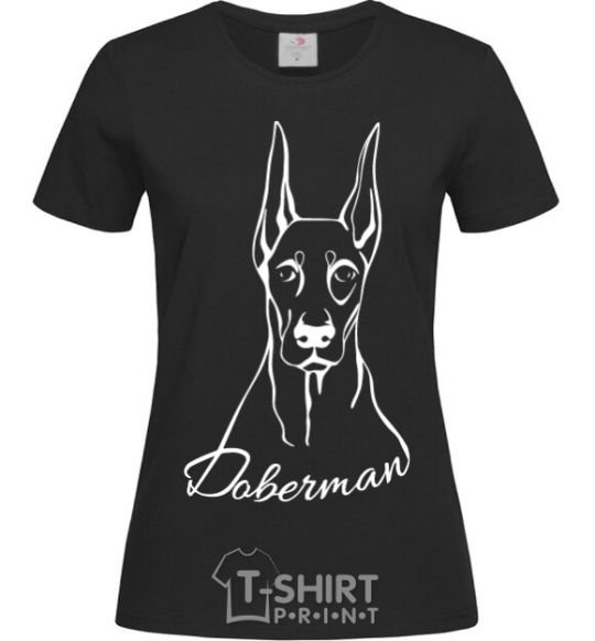 Женская футболка Doberman White Черный фото