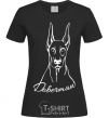 Women's T-shirt Doberman White black фото