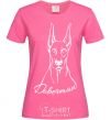 Женская футболка Doberman White Ярко-розовый фото