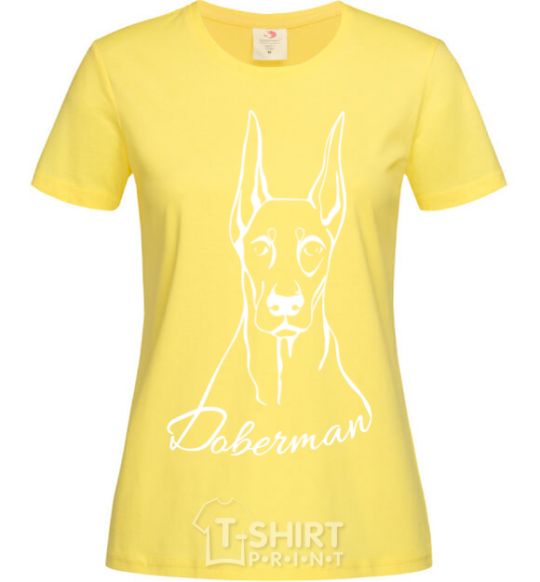 Women's T-shirt Doberman White cornsilk фото