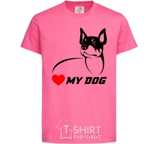 Kids T-shirt Love my dog heliconia фото