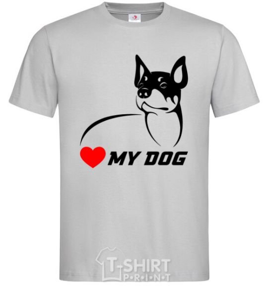 Men's T-Shirt Love my dog grey фото