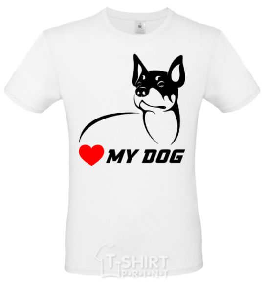 Men's T-Shirt Love my dog White фото