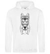 Men`s hoodie I woof music White фото