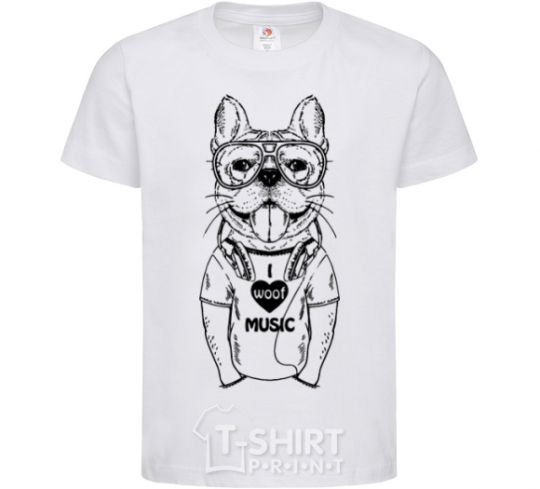 Kids T-shirt I woof music White фото