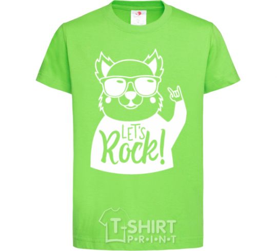 Kids T-shirt Dog let's rock orchid-green фото