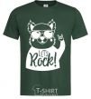 Мужская футболка Dog let's rock Темно-зеленый фото