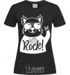 Женская футболка Dog let's rock Черный фото
