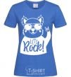 Женская футболка Dog let's rock Ярко-синий фото