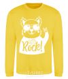 Sweatshirt Dog let's rock yellow фото