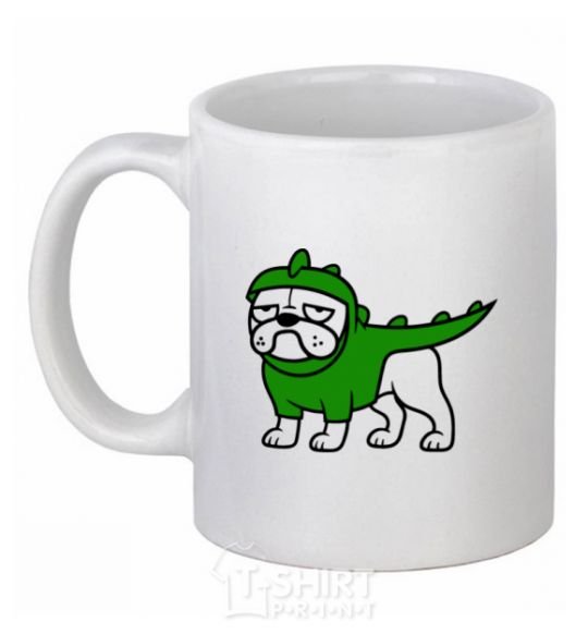 Ceramic mug Pug Dino White фото