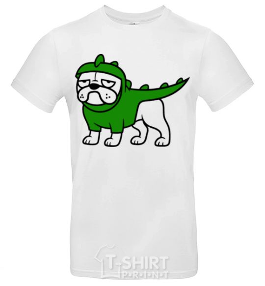 Men's T-Shirt Pug Dino White фото