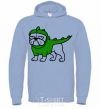 Men`s hoodie Pug Dino sky-blue фото