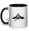 Mug with a colored handle English spaniel black фото