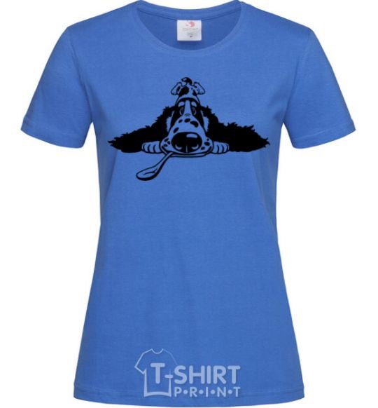 Women's T-shirt English spaniel royal-blue фото