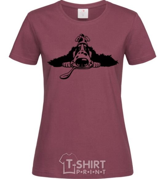 Women's T-shirt English spaniel burgundy фото