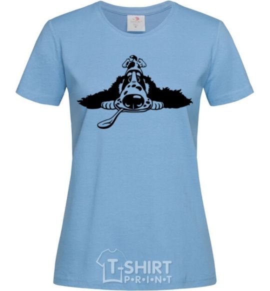 Women's T-shirt English spaniel sky-blue фото