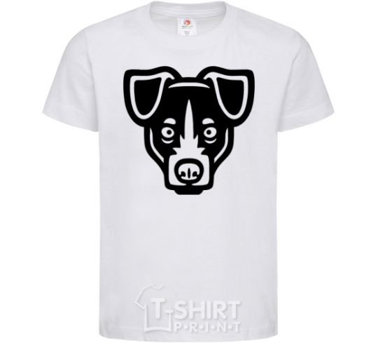 Kids T-shirt Terrier Head White фото
