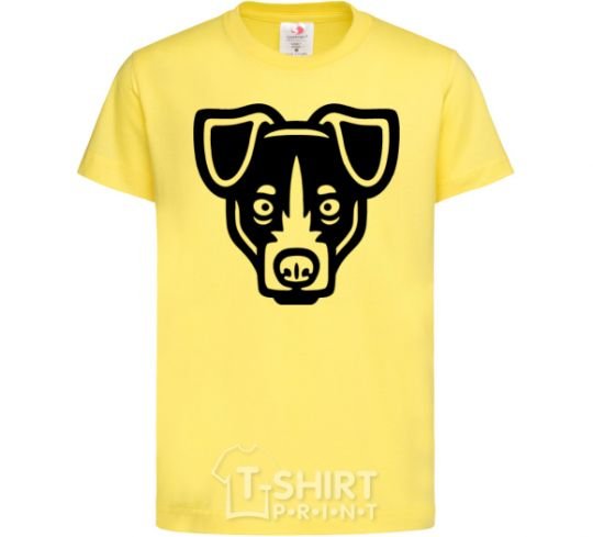 Kids T-shirt Terrier Head cornsilk фото