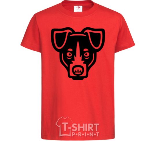 Kids T-shirt Terrier Head red фото