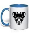 Чашка с цветной ручкой Terrier Head Ярко-синий фото