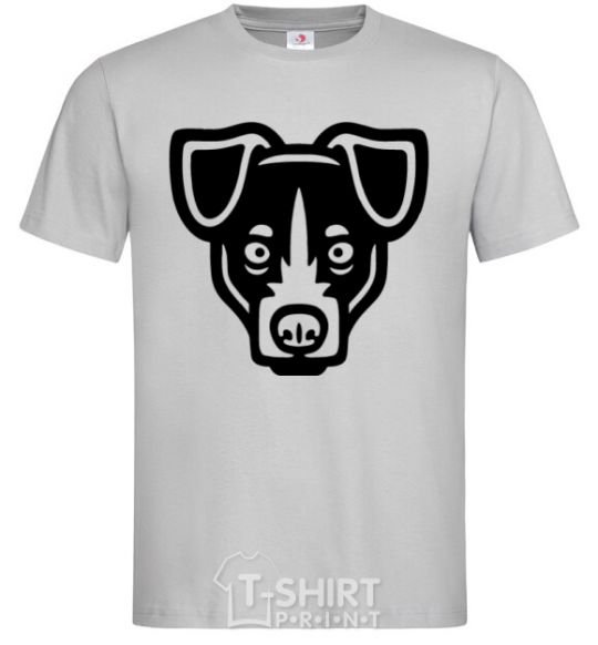 Men's T-Shirt Terrier Head grey фото