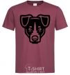 Men's T-Shirt Terrier Head burgundy фото