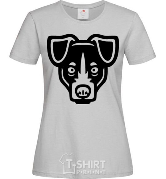 Women's T-shirt Terrier Head grey фото