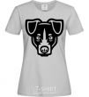 Women's T-shirt Terrier Head grey фото