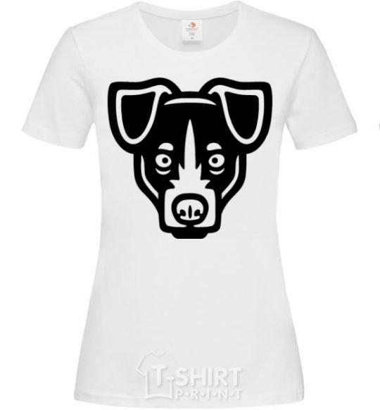 Women's T-shirt Terrier Head White фото