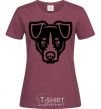 Women's T-shirt Terrier Head burgundy фото