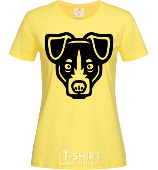 Women's T-shirt Terrier Head cornsilk фото