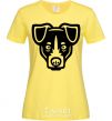 Women's T-shirt Terrier Head cornsilk фото