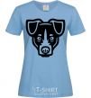 Women's T-shirt Terrier Head sky-blue фото