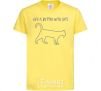 Kids T-shirt Life is better with a cat cornsilk фото