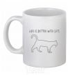 Ceramic mug Life is better with a cat White фото