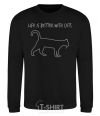 Sweatshirt Life is better with a cat black фото