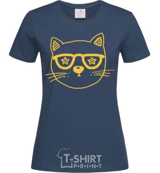 Women's T-shirt Starcat navy-blue фото